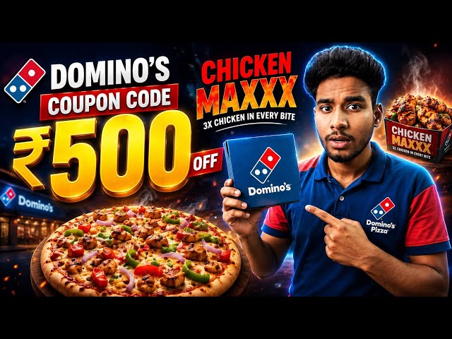 Domino’s Coupon Code Today 🍕🔥 Get ₹500 OFF + Free Delivery Deals | Latest Domino’s Offers 2026