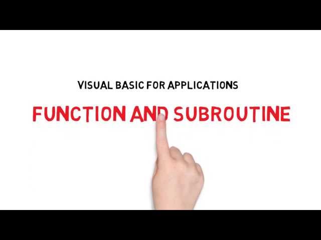 Visual Basic for Application : Function and Subroutine - Part 2