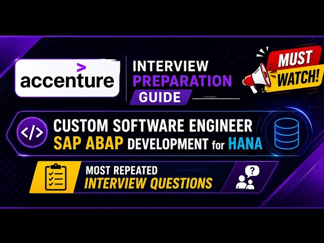 Accenture SAP ABAP Interview Preparation Guide | Custom Software Engineer | Most Repeated Questions🚀