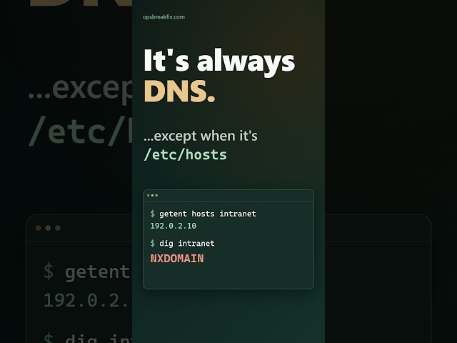 It's always DNS... except when it's /etc/hosts