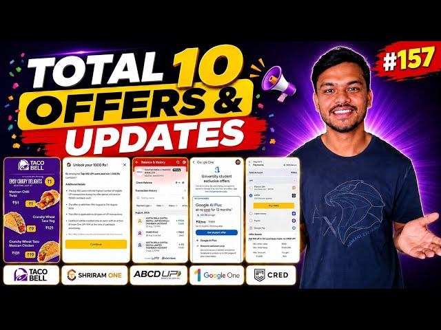 1 Year Free Google Gemini, ShriramOne UPI Offer, Cred-Flipkart Loot, Amazon & HDFC , Slice Sparks