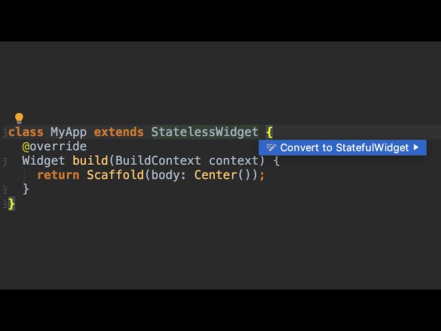 Flutter Convert StatelessWidget to StatefulWidget | Mac | Windows | Android Studio | VS Code
