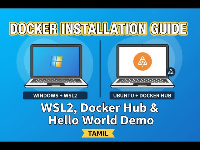 Docker Installation Guide | Windows + Ubuntu | WSL2, Docker Hub & Hello World Demo (Tamil)