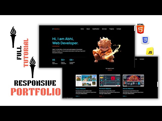 How to Make a Responsive Modern Portfolio Website | Html CSS JS Beginners To Advanced Full Tutorial