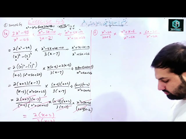 10 class math chapter 5 exercise 5.3 question 1 part (ix , x ) New math book science and arts group 