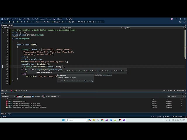 C# DebugSix3
