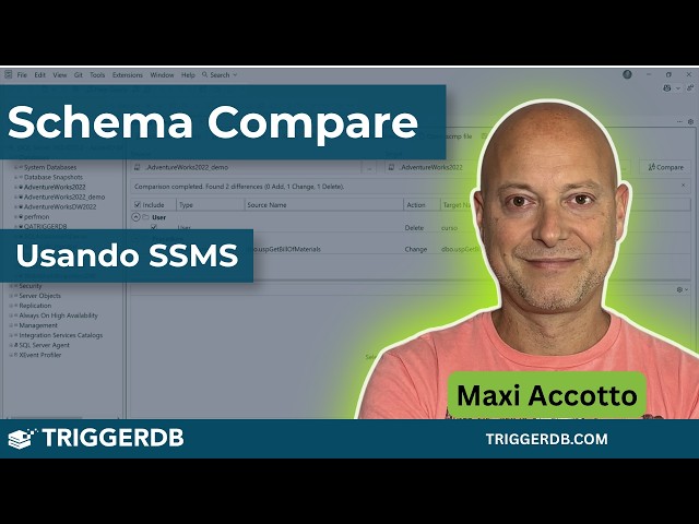 How to compare schemas in SQL Server with SSMS (free and without installing anything)