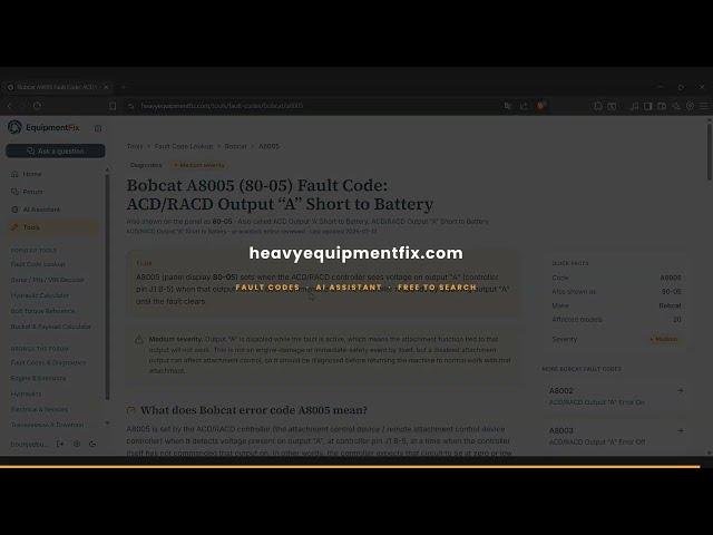 Free Fault Code Lookup: 650,000+ Codes, Cat, Komatsu, Deere, Bobcat & More