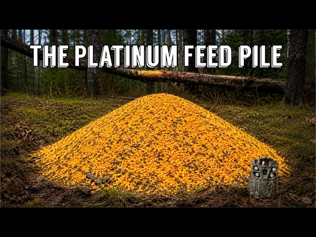 We Left a PILE of BIG TINE "PLATINUM" FEED in the Woods. Here's what happened! Trail Camera
