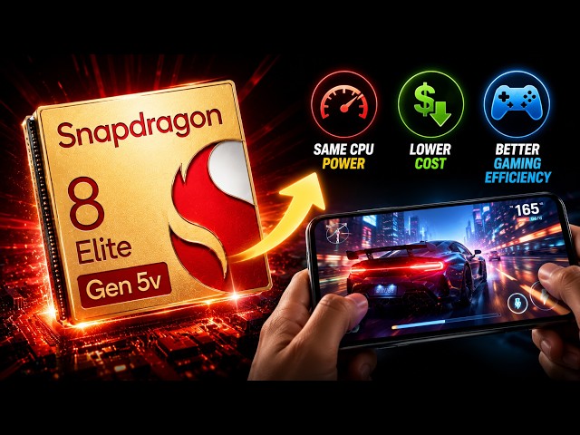 Snapdragon 8 Elite Gen 5V Leaked! Same CPU Power, Lower Cost & Better Gaming Efficiency?