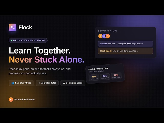 Flock 2.0 – Updated Prototype Demo | The AI-Powered Peer Learning Platform