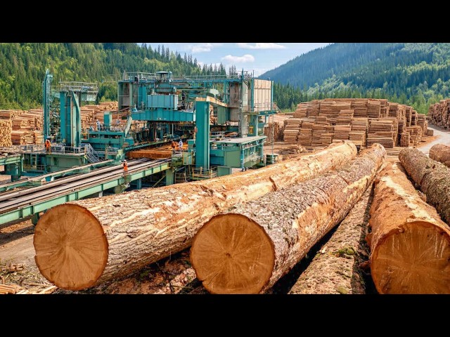 Journey Inside Swedish Sawmill Turns Spruce Logs Into Perfect Lumber - Heavy Duty Timber Processing