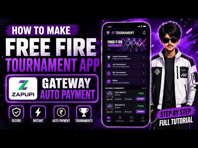How to Make a Free Fire Tournament App 🔥 | Android Studio + Firebase + ZapUPI Auto Payment