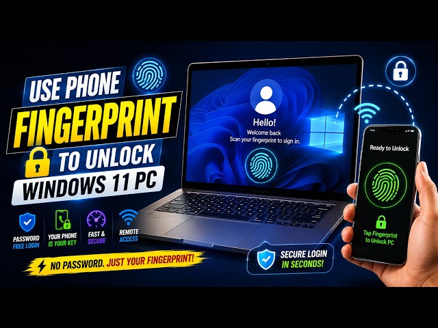 📱 Unlock PC Using Phone Fingerprint | Remote Windows Login Guide