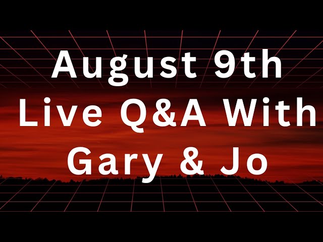 Jo and Gary's live Q&A  August 2026 ❤️🙏❤️ Auto Text Subtitles Now Available