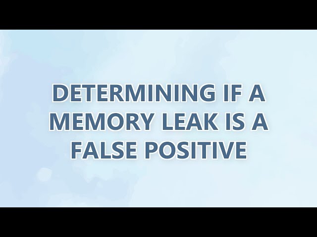 Determining if a memory leak is a false positive