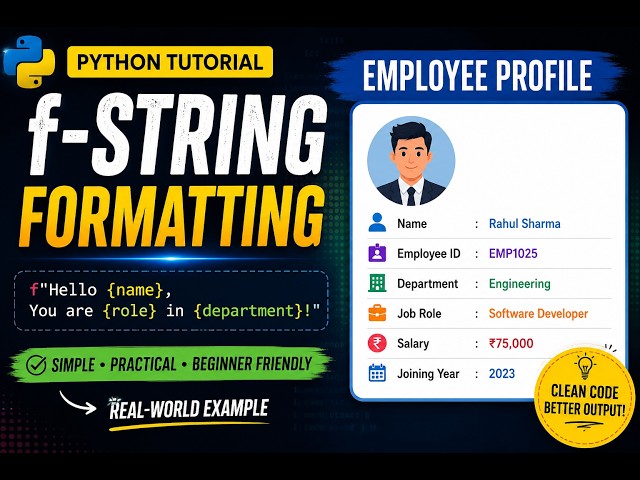 Python f-String Formatting Explained 🚀 | Create an Employee Profile in Python