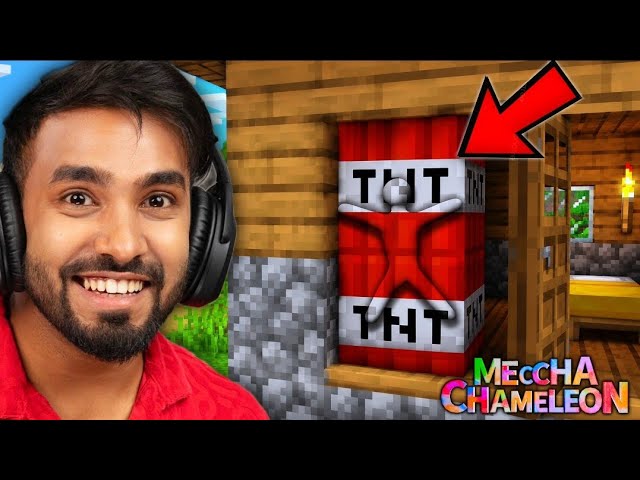 I AM HIDING IN A MINECRAFT HOUSE - TECHNO GAMERZ - MECCHA CHAMELEON 