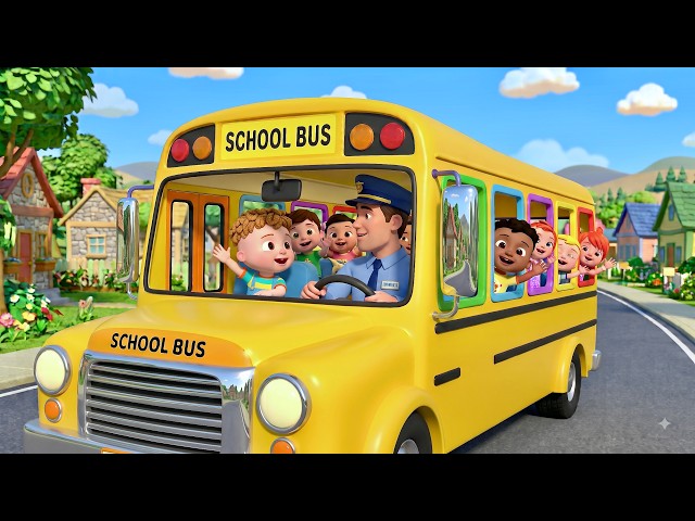 Wheels on our Bus | @HappyKidosVibes Nursery Rhymes & Kids Songs