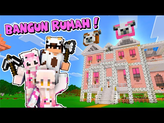 MOMON, MOOCI & MILO BANGUN RUMAH SAPI PERTAMA KITA di MINECRAFT
