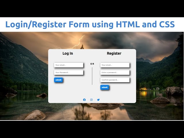 LOGIN FORM DESIGN HTML AND CSS