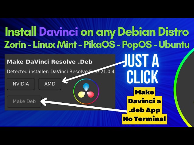Install Davinci Resolve The Easy Way - No Terminal Just Click and Install - Any Debian Distro.