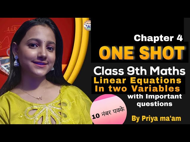 LINEAR EQUATION IN TWO VARIABLE I  IMPORTANT QUESTIONS ONE SHORT R I CHAPTER 4 I MATHS I 2026 CBSE