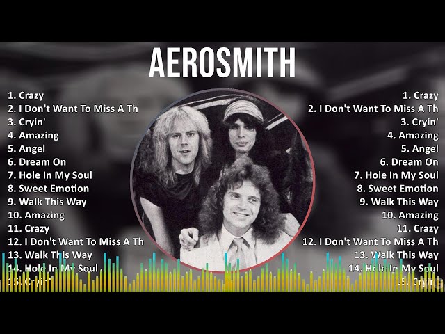 Aerosmith 2024 MIX Grandes Exitos - Crazy, I Don't Want To Miss A Thing, Cryin', Amazing