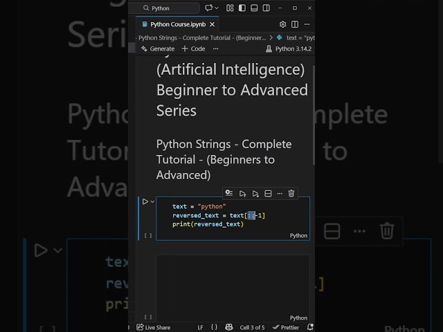 String Reversal Trick in Python  #coding #programminglanguage #python #artificialintelligence