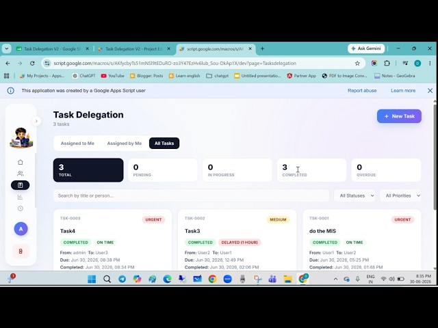 Build a Task Delegation System in Google Apps Script | Complete CRUD Project