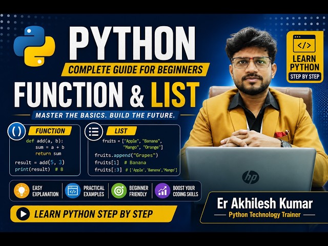 Python Function and List Tutorial in Hindi | Complete Guide for Beginners | Python Programming