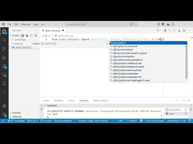Python + PyQt6 for Beginners | Greet Name Message App | Step-by-Step