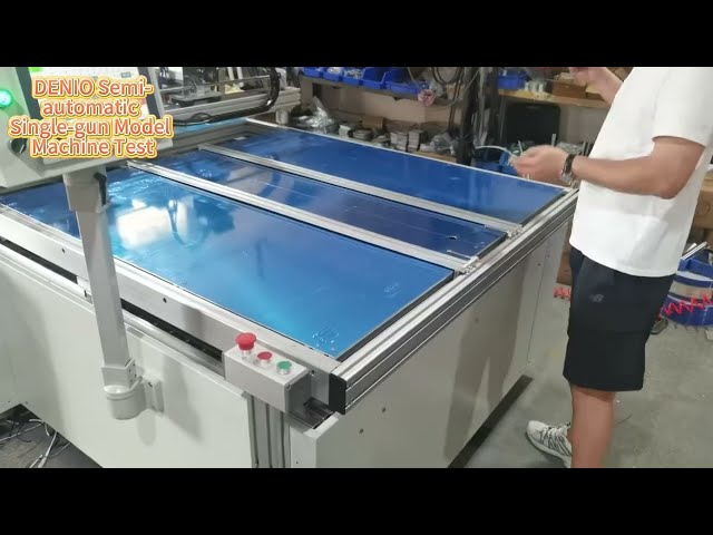 DENIO Semi‑automatic Single‑gun Canvas Stretching Machine | Automatic Clamping‑bar Width Adjustment