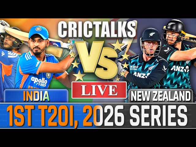 🔴 Live: IND vs NZ, 1st T20I Live Cricket Today, 2026 Series, Live Match Commentary, 1st Inn