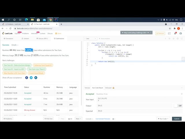 1. Two Sum. Leetcode.com. Решение на Java