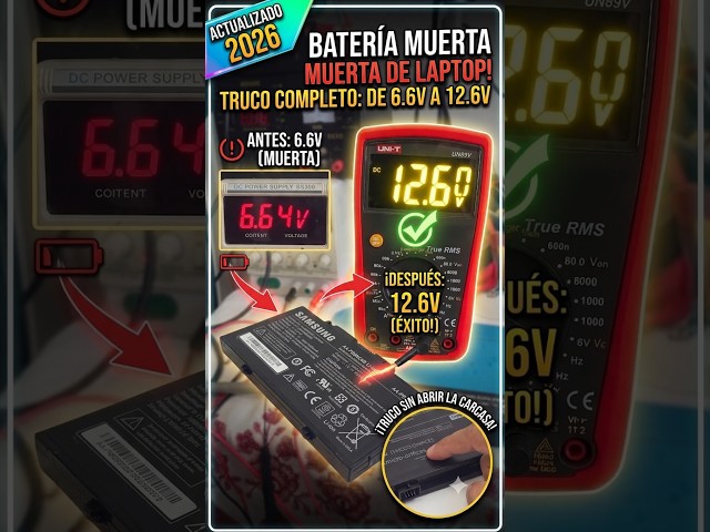 REVIVE BATERÍA MUERTA DE LAPTOP! (De 6.6V a 12.6V SIN ABRIR CARCASA)