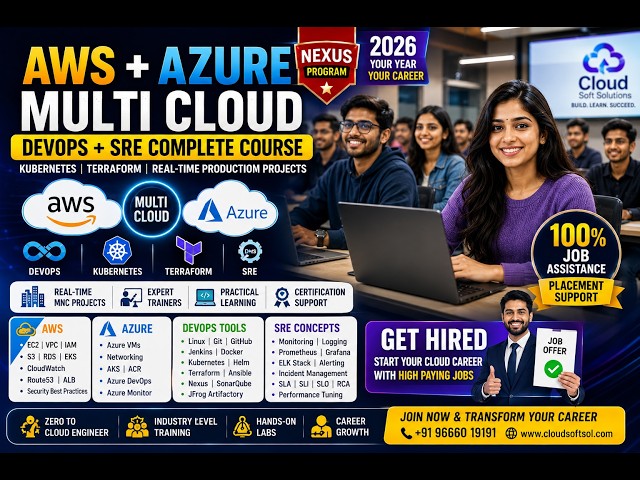 🔥 Multi Cloud AWS + Azure + DevOps + SRE Complete Roadmap  Nexus Program with Real Project Scenarios