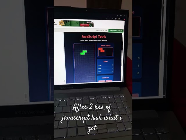 Javascript tetris game coded by me after 2 hours #code #codelearning