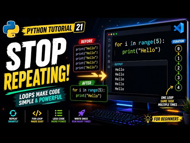 Python Tutorial 21 | for Loop Explained with Examples