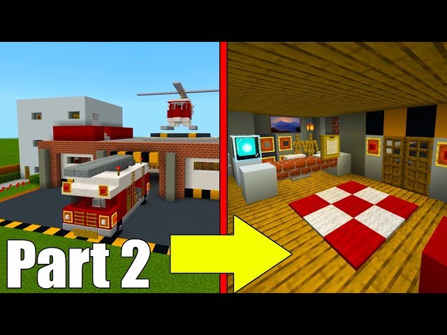 Minecraft Tutorial: How To Make A Fire Station Part 2 "2019 City tutorial"