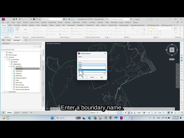 I show you how to hide a specific area of a surface in Autodesk Civil 3D using a Hide Boundary.