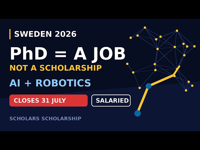 PhD in AI Robotics, Sweden 2026 🇸🇪 | Salaried, No Tuition Fees | Full Application Guide