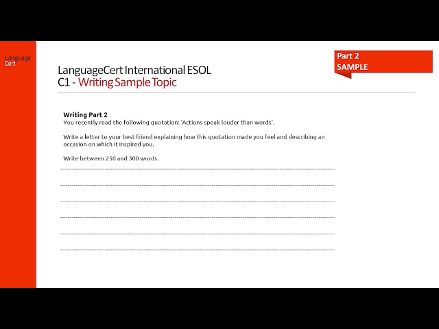 LanguageCert International ESOL Exploring C1 (Expert) Writing