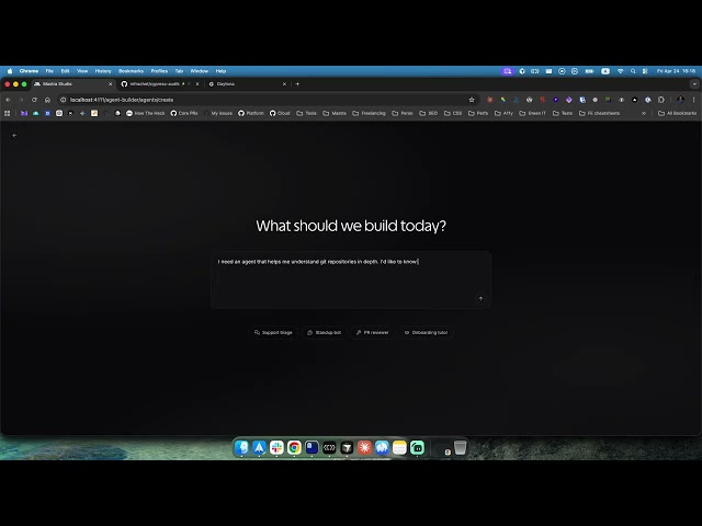 Agent builder, sandboxes and git