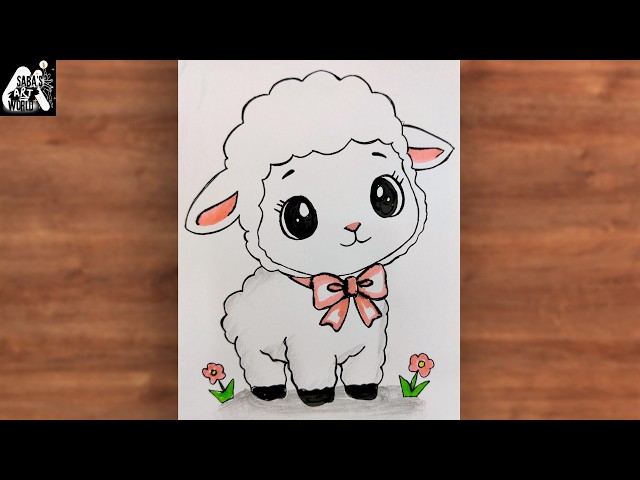 Cute Sheep Pencil Sketch & Coloring Tutorial for Beginners | Easy Art Lesson