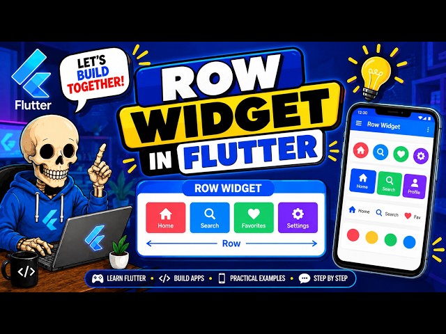 Flutter Row Widget Explained  Flutter UI Layout for Beginners