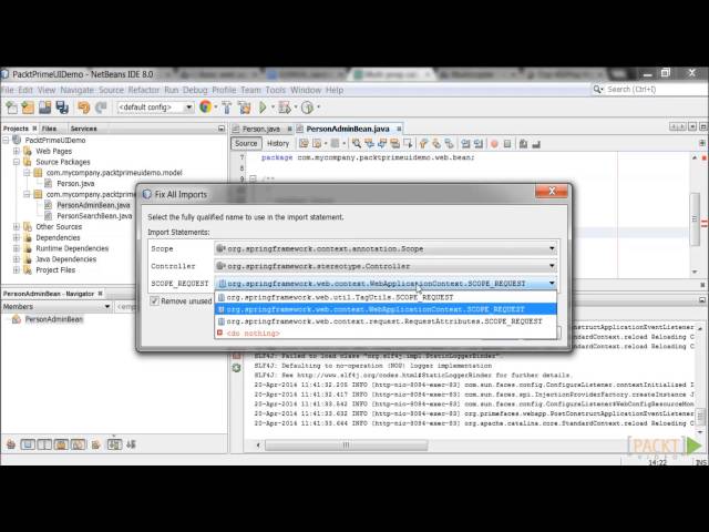 Building an App UI with PrimeFaces Tutorial: Creating the Spring Classes | packtpub.com