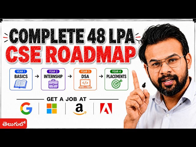 4 Year CSE Roadmap That GUARANTEES a 48 LPA JOB | Starting from ZERO SKILLS