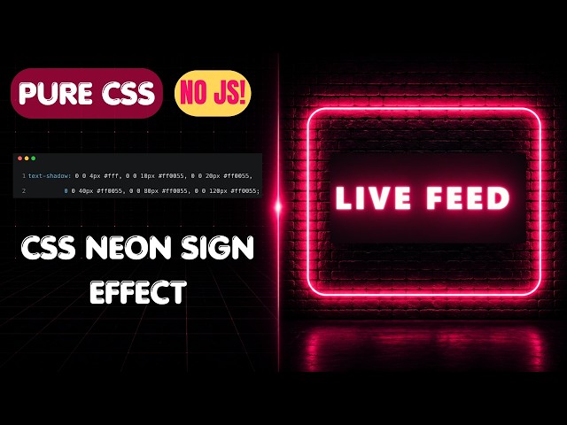 Pure CSS Neon Glowing Sign Tutorial with Realistic Flicker Effect!