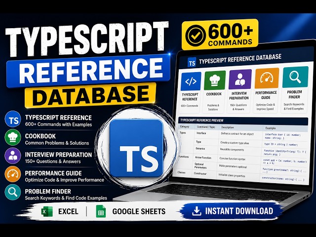 TypeScript Cheat Sheet | 600+ Commands, Examples & Interview Questions